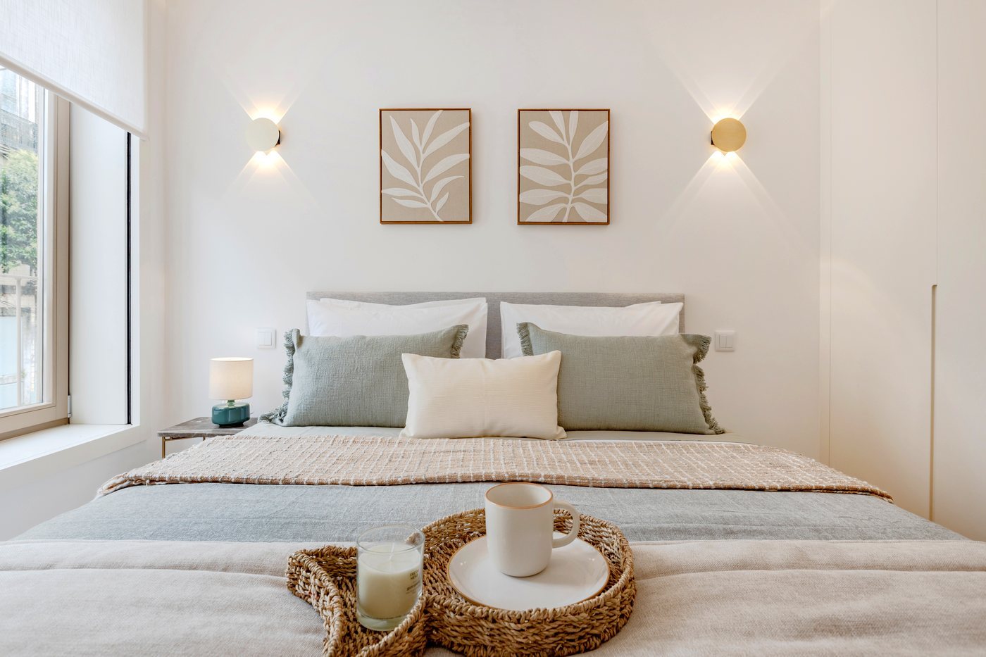 Schlafzimmer einer Ferienwohnung, verwaltet von BnBird
